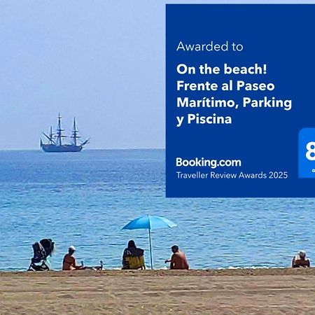 On The Beach! Frente Al Paseo Maritimo, Parking Y Piscina Màlaga Exteriér fotografie