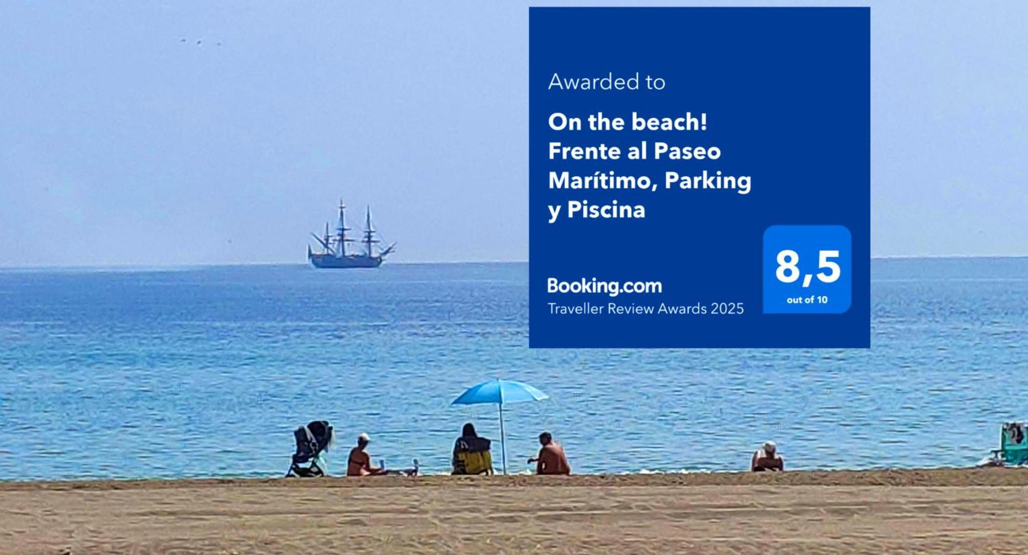 On The Beach! Frente Al Paseo Maritimo, Parking Y Piscina Màlaga Exteriér fotografie